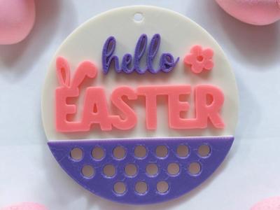 Hello Easter Multicolor Sign