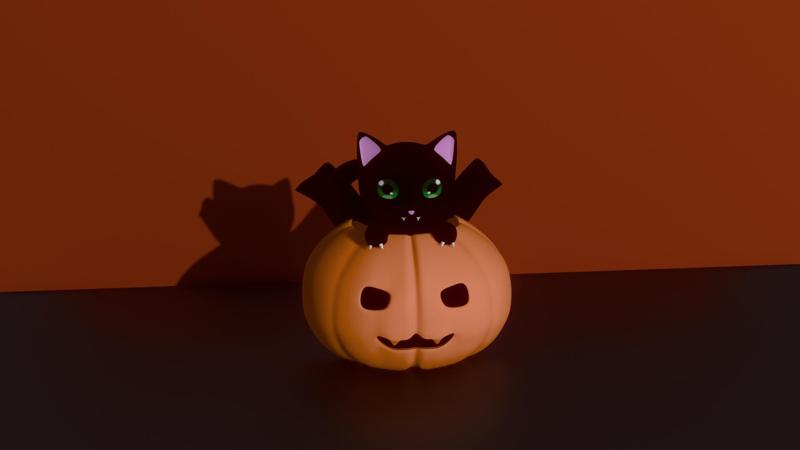 Pumpkin cat