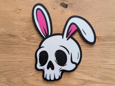Skull with bunny ears coaster