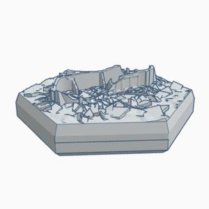 Sci-Fi Destroyed Building 8 Hex Map Scale HMSSFD008