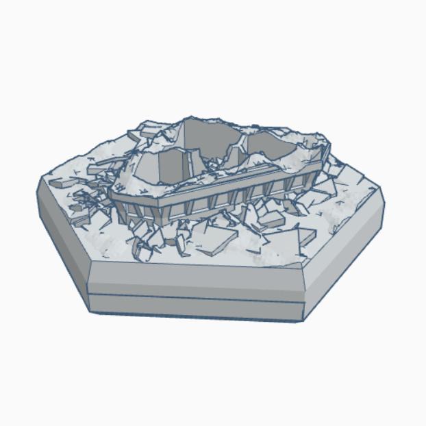 Sci-Fi Destroyed Building 30, 31, 32 Hex Map Scale HMSSFD030 HMSSFD031 HMSSFD032