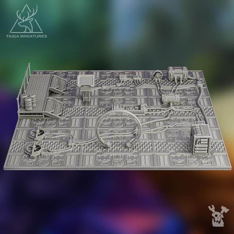 Sci-fi texture terrain plate + props bits