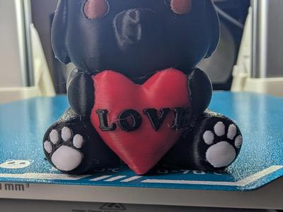 Black Colored Valentine's Day Dog