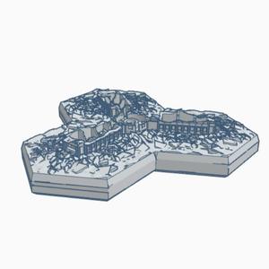 Sci-Fi Destroyed Building 19 Hex Map Scale HMSSFD019