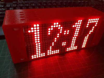 wifi clock (we mos d1 mini + max7219X2 + 3d printing box)