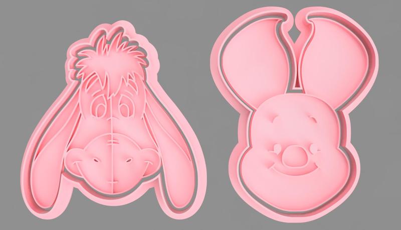 IGOR AND PIGLET CUTTERS FOR COOKIE AND FONDANT