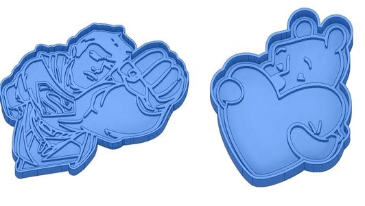 Biscuit Moulds - Captain América - Superman -Spiderman - Winnie the pooh - Winnie the pooh - Cookie cutter - Cookie cutter- Biscuit cutter
