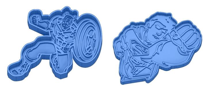 Biscuit Moulds - Captain América - Superman -Spiderman - Winnie the pooh - Winnie the pooh - Cookie cutter - Cookie cutter- Biscuit cutter
