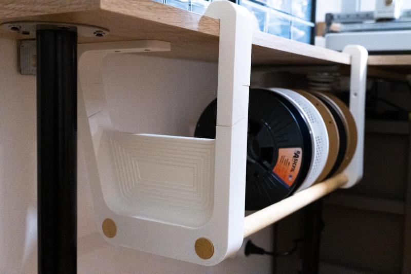 Spool holder - under desk