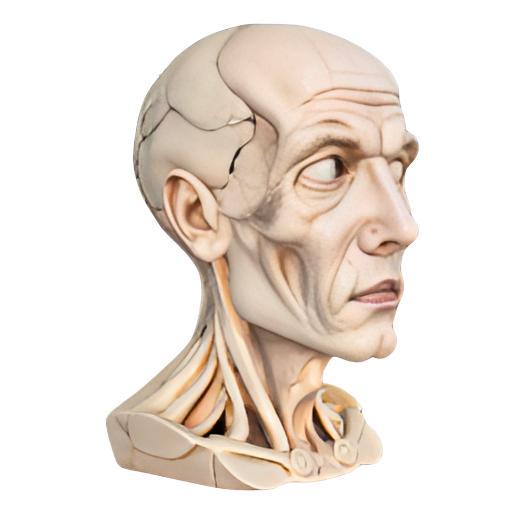 Detailed Anatomical Head Sculpture