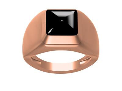 Polished Plain Black Onyx Signet Ring For Men