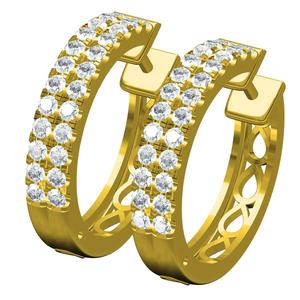 Double Line Diamond Micro Pave Earring