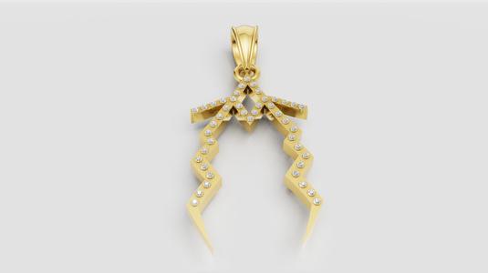 GOLD M PENDANT  3d printable model