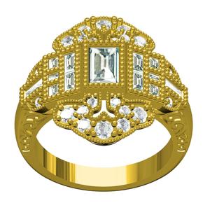Unique Art Deco Style Engagement Ring 02