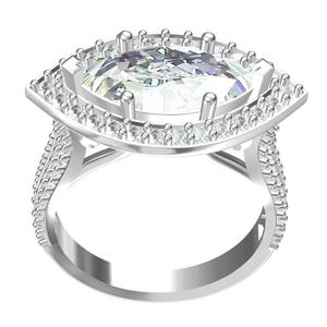 Marquise Cut Diamond Split Shank Engagement Ring
