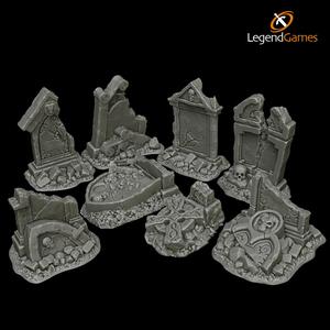 Tombstone Broken Gravestone set - LegendGames