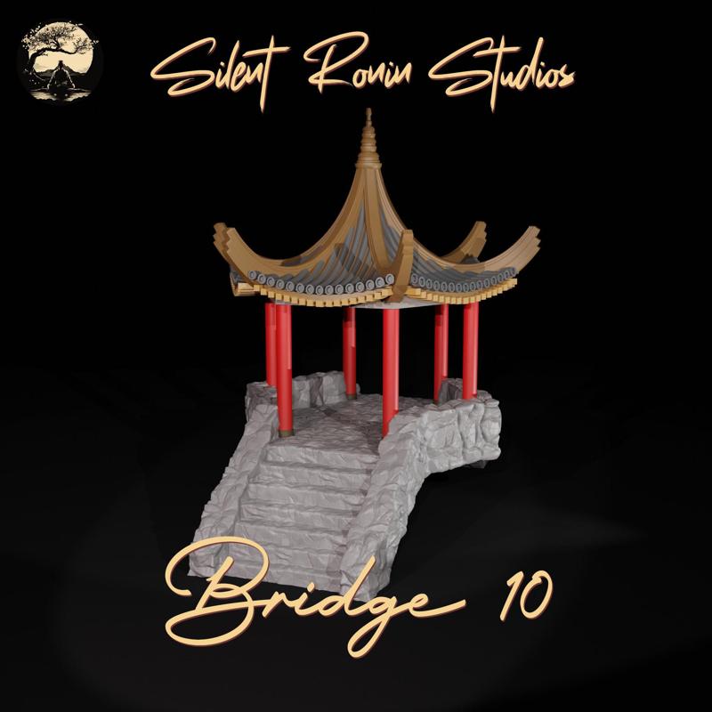 Japanese Bridge with Curved Roof. Gazebo style