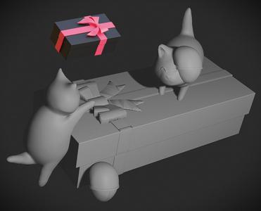 Squid Game gift coffin with cats