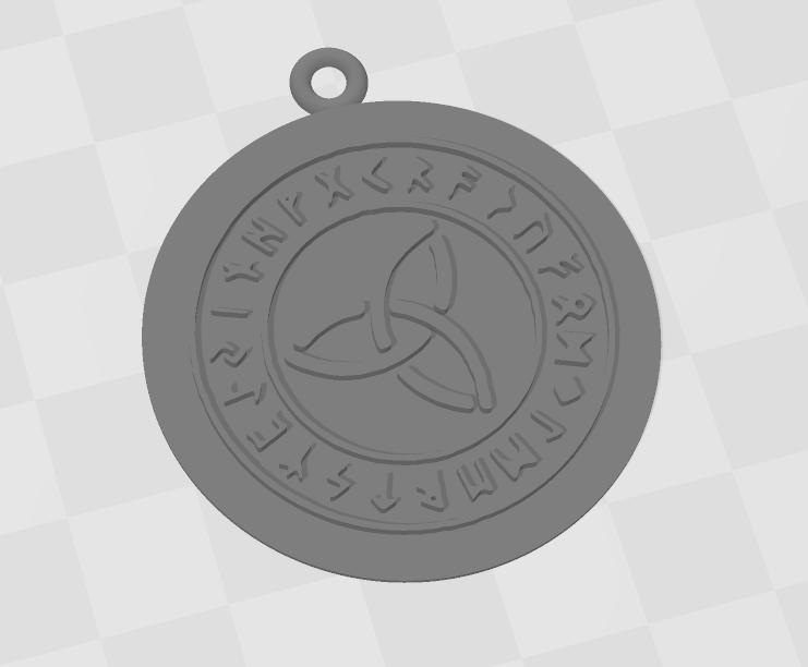 Viking triple horn keychain and coaster