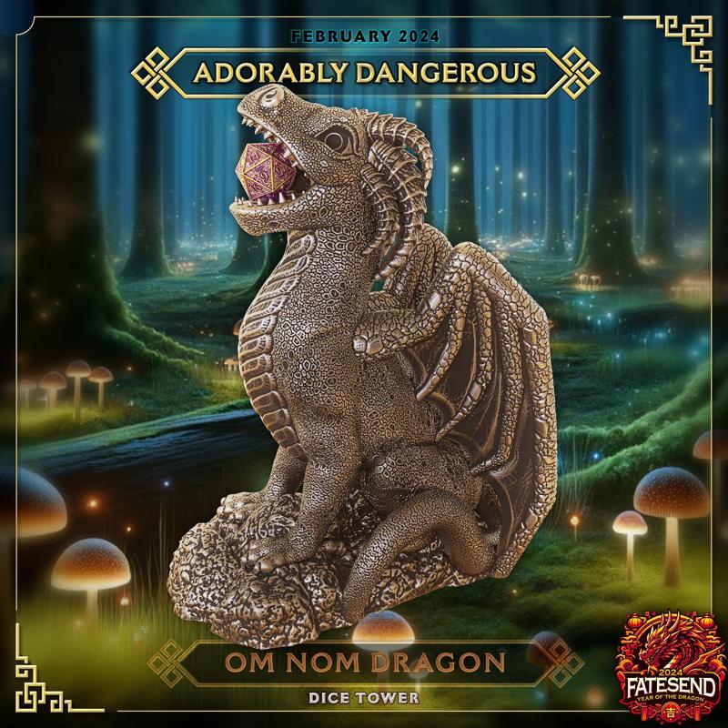 Om Nom Dragon Dice Tower - SUPPORT FREE!