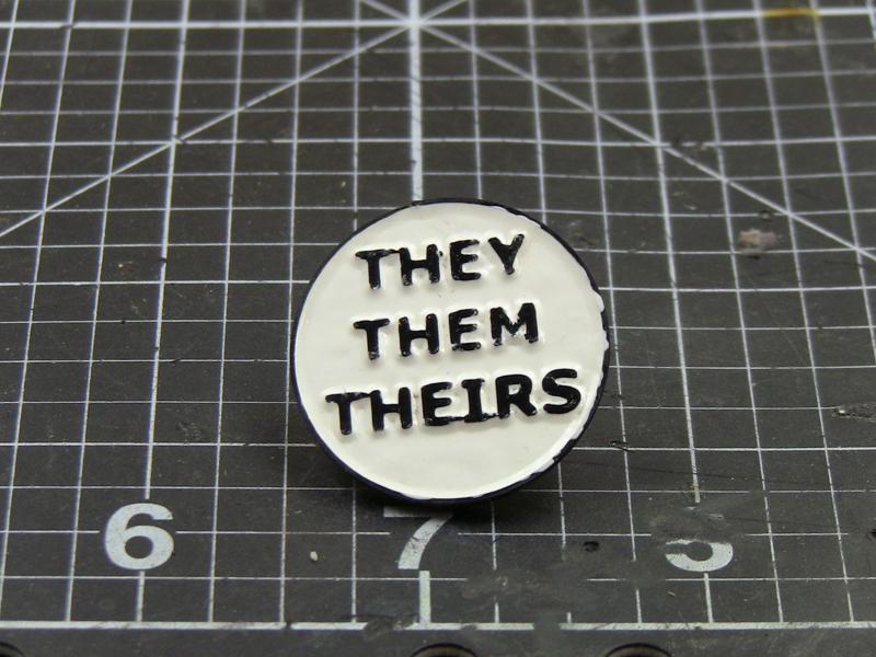 They pronouns enamel pin