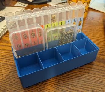 Gridfinity bin for magnets and heat-set inserts