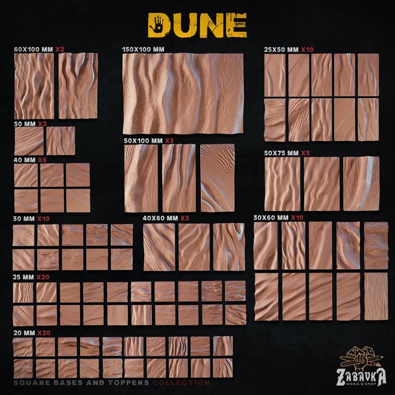 Dune (Square) - Bases and Toppers