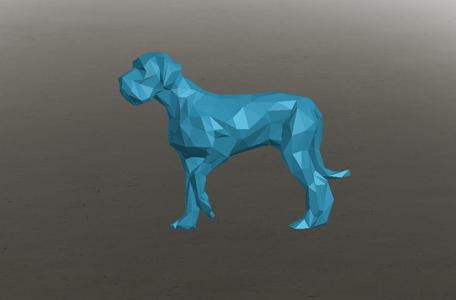 Cyan Protector Dog - Low Poly - Excellent Design - Decor