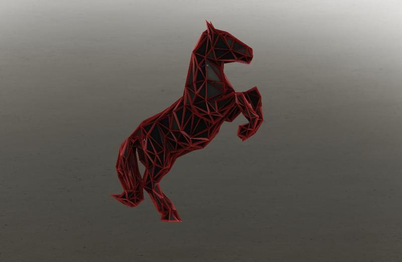 Horse 13 - Low Voronoi Style - Single Spider Web - LowPoly - Perfect Design - Easy Print - Decor