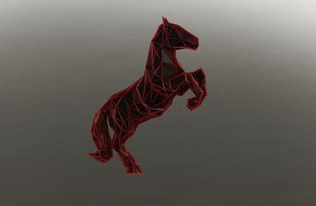 Horse 13 - Low Voronoi Style - Single Spider Web - LowPoly - Perfect Design - Easy Print - Decor