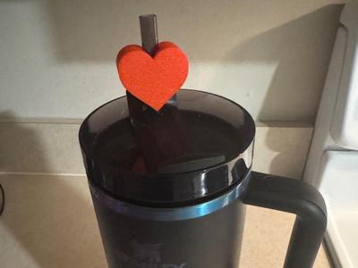 Heart Stanley Straw Topper