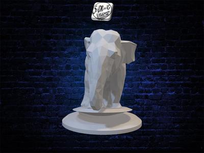 Walking Elephant - Low Poly - Bust - Excellent Design - Decor