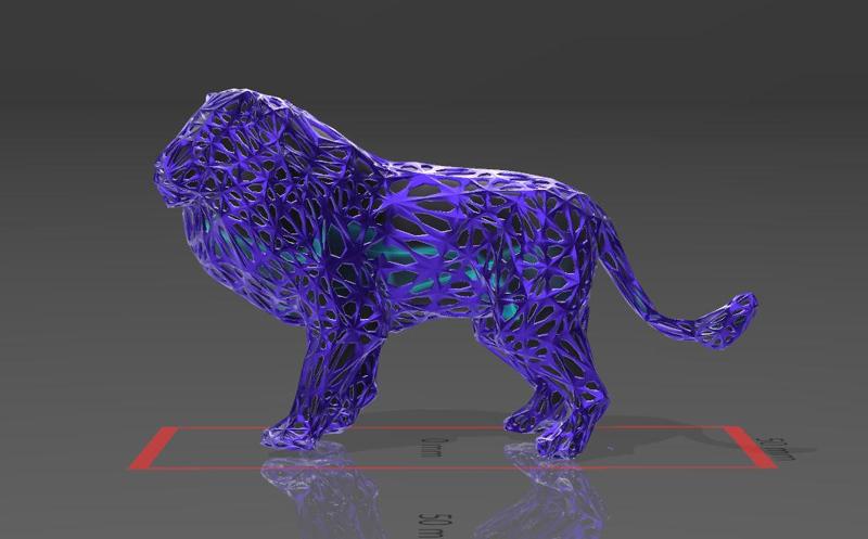King Lion Noble Look - Voronoi Style - Spider Web - LowPoly - Perfect Design - Easy Print - Decor