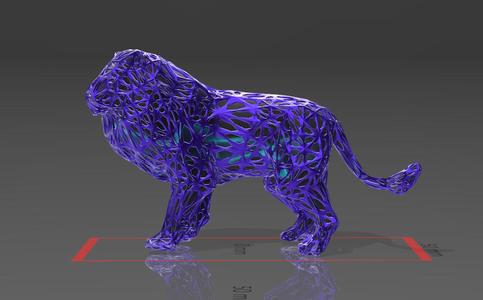 King Lion Noble Look - Voronoi Style - Spider Web - LowPoly - Perfect Design - Easy Print - Decor