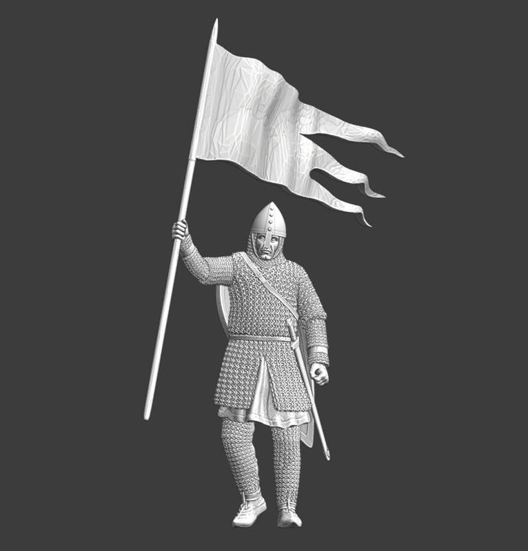 Medieval Norman Knight with banner