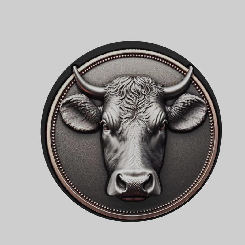 Cow Animal Head Cow Animal Medallion for CNC Router Laser & 3D Printer