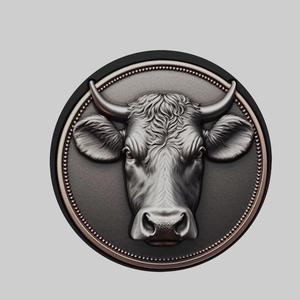 Cow Animal Head Cow Animal Medallion for CNC Router Laser & 3D Printer