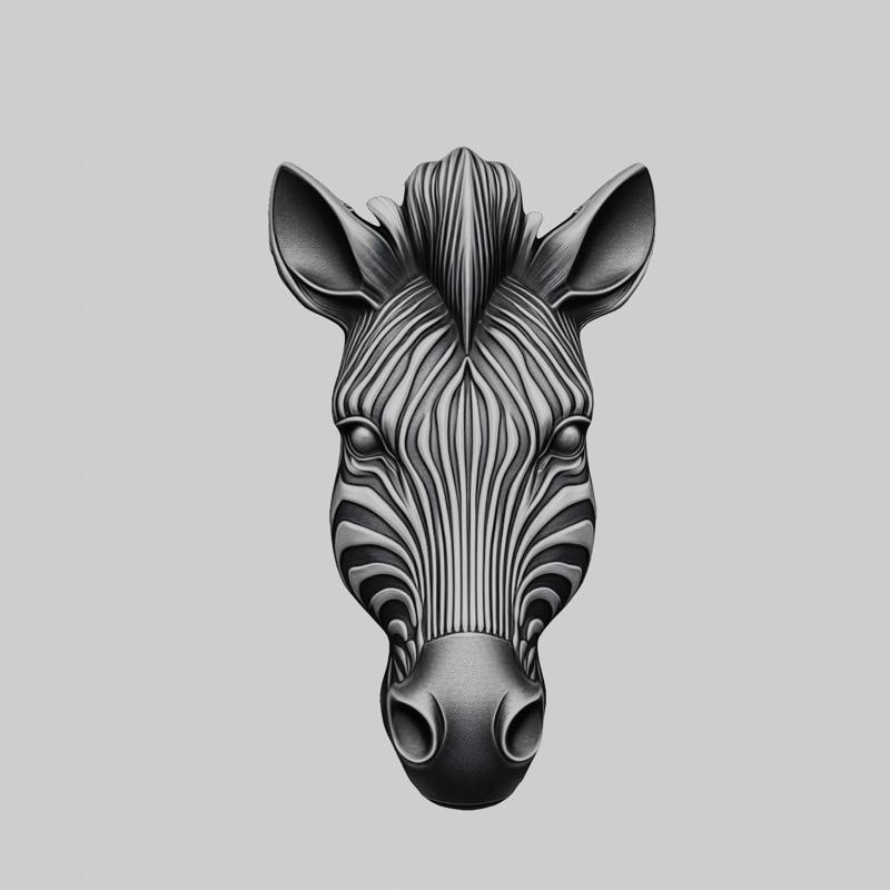 Zebra Animal Head Zebra Animal Medallion for CNC Router Laser & 3D Printer