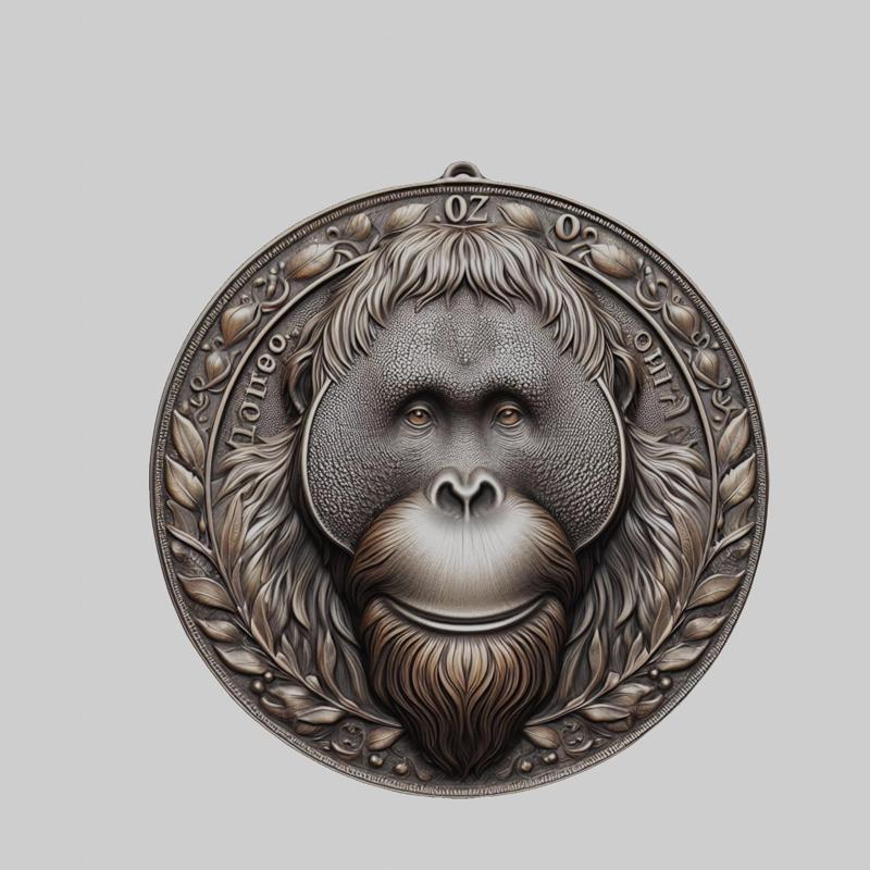 Orangutan Animal Head Orangutan Animal Medallion for CNC Router Laser & 3D Printer