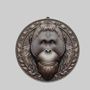 Orangutan Animal Head Orangutan Animal Medallion for CNC Router Laser & 3D Printer