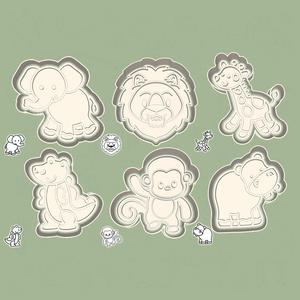 Animals cookie cutters - wild safari set / bundle - 6 pieces
