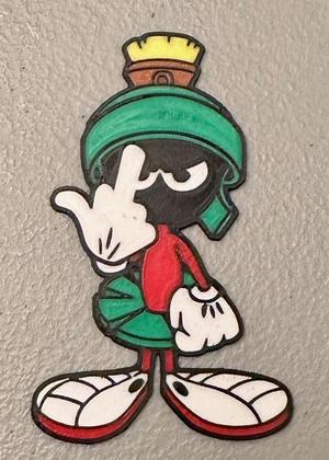 Multicolor Marvin the Martian Flipping Bird Magnet
