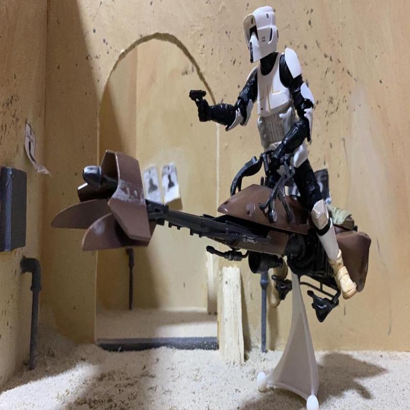 Star Wars 6 inch Speeder Bike stand replica Biker Scout