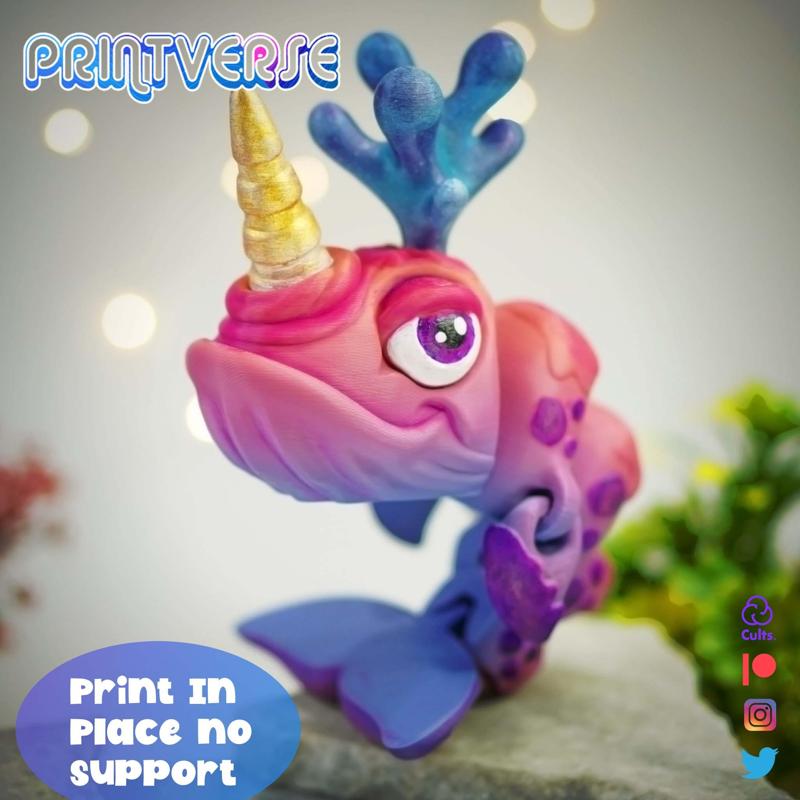 Flexy Print In Place Narwhal & Baby Narwhal