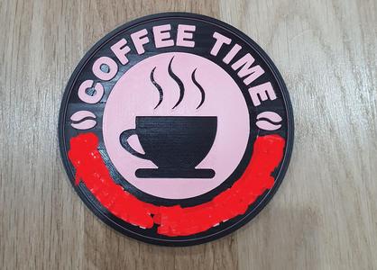Coaster - coffee time + name (podtácek)