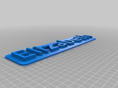 Elizabeth 3D Nameplate / Nametag