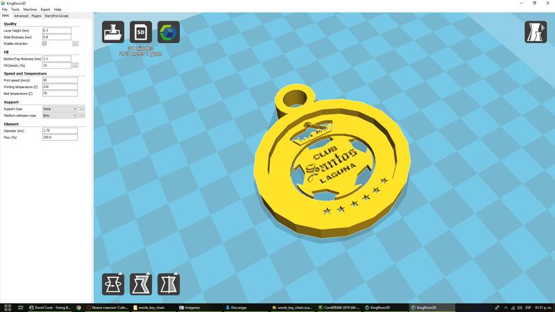 Santos lagoon key ring