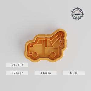 Tow Truck Shape Cutter & Stamp Set, Cookie & Fondant Towing Vehicle Design, Multi-Size, Pack of 6 PRODUCT_3280