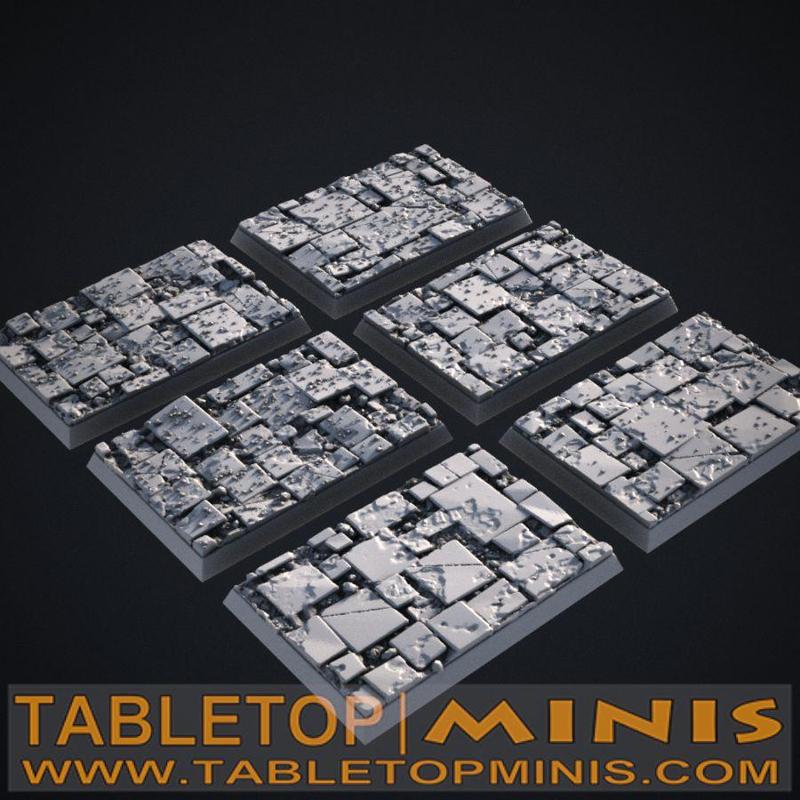 Broken Tiles 40x60mm Square Bases