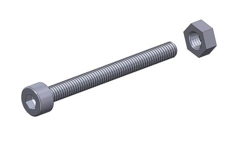 M3 x 30mm bolt DIN 912 VG + M3 nut DIN934 Nut Screw